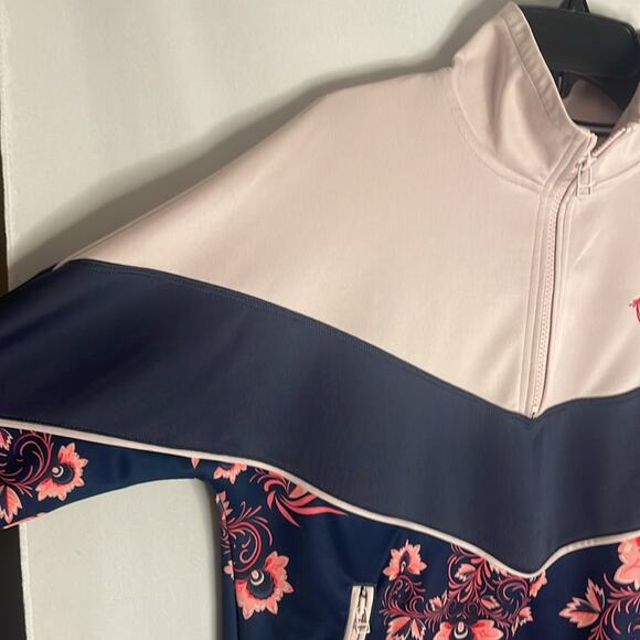 Nike floral blue and pink quarter zip pull over sweatshirt - Picture 4 of 7